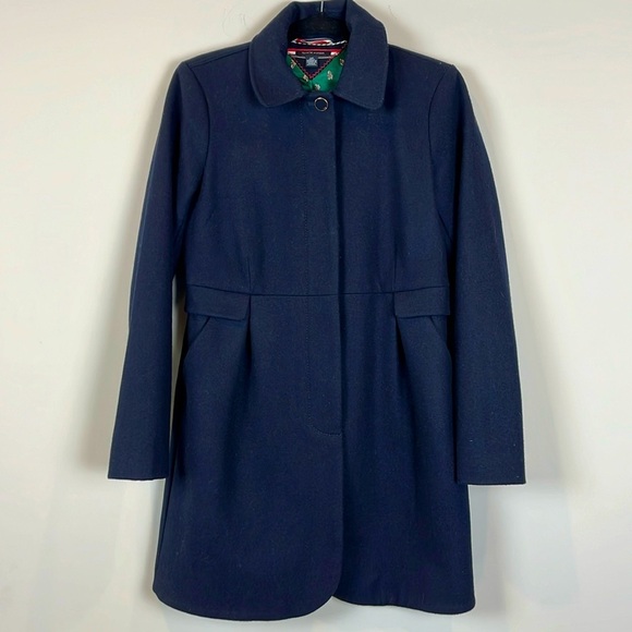 Tommy Hilfiger Women's Size Small Navy Pea Coat Jacket Wool Blend Winter - Picture 1 of 9